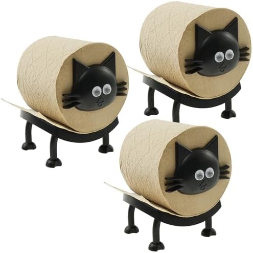 3 Pcs Cat Toilet Paper Holder Unique Design Easy to Assemble