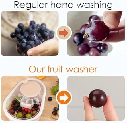 Biniveil Fruit Cleaner Spinner - Portable Manual Quick Efficient