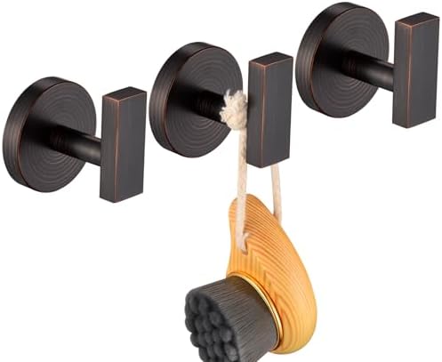 AONEON 3 Pack Oil Rubbed Bronze Towel Hooks
