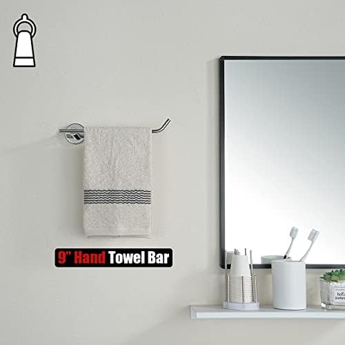 JQK Chrome Towel Ring 9 Inch Stainless Steel Bathroom Holder