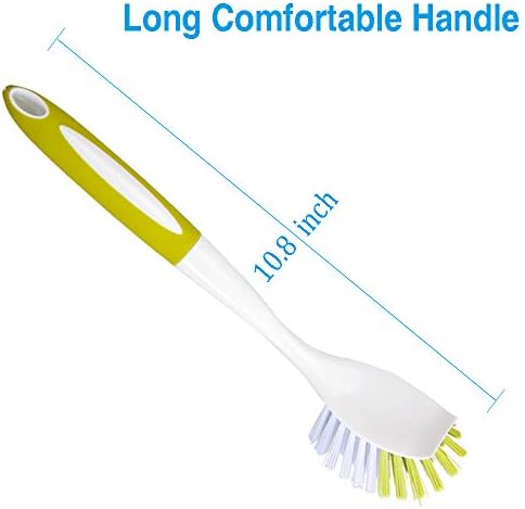 Scrub Brush with Stiff Bristles 2pcs Yellow-Green