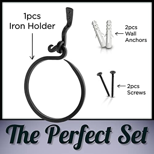 Stur-De Wrought Iron Towel Ring - Rustic Charm Durable Design