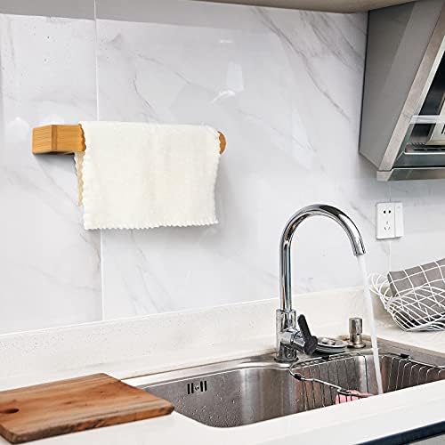 Self Adhesive Bamboo Towel Holder No Drilling