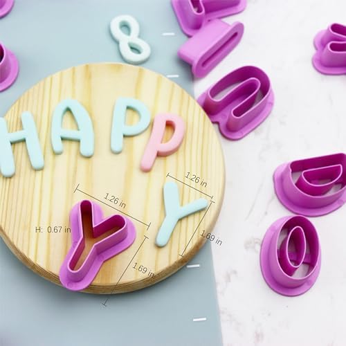 Jigfew 35 Pcs Letter Number Cookie Cutters Set