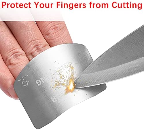 LuluCircle 4 Piece Stainless Steel Finger Guards for Cutting