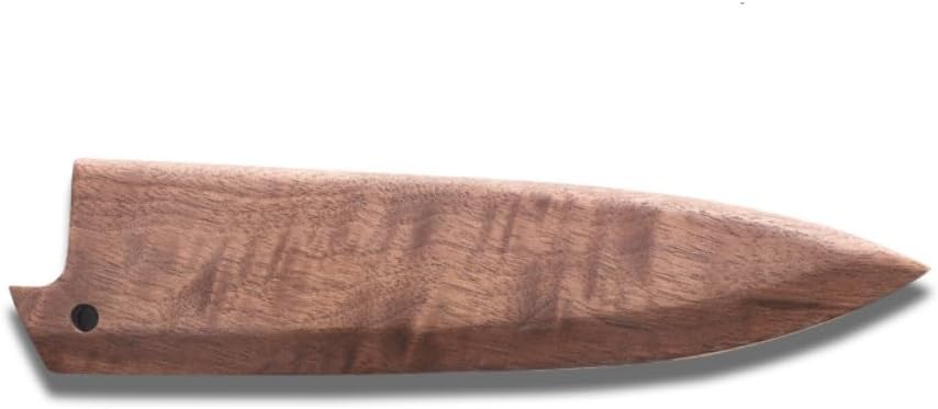 Aibote 5 Inch Black Walnut Knife Sheath Holder with Magnetic Flannel