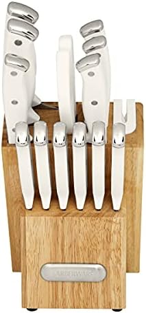 Farberware Edgekeeper Knife Block Set with Sharpener 14-Piece White