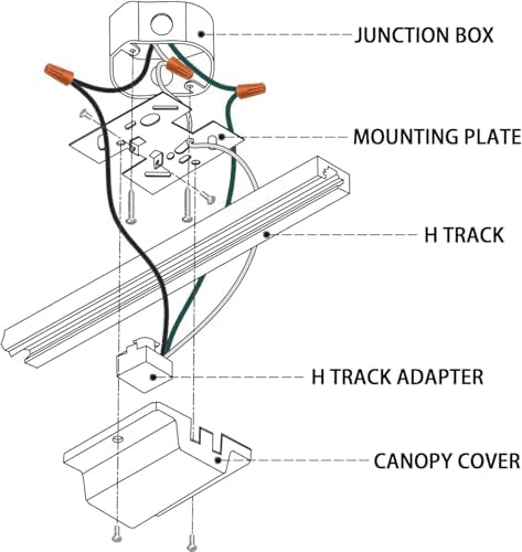 Bravsekai H Track Floating Connector for Track Lighting