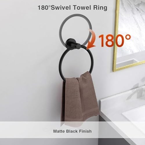 4-Piece Matte Black Bathroom Hardware Set