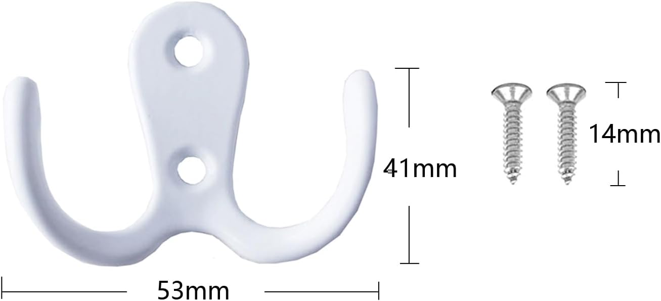 VIPERMARK 6 Pcs Double Prong Robe Hooks 1