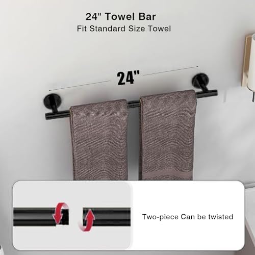 4-Piece Matte Black Bathroom Hardware Set