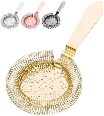 YUHWYI Bent Handle Cocktail Strainer with 4 Colors