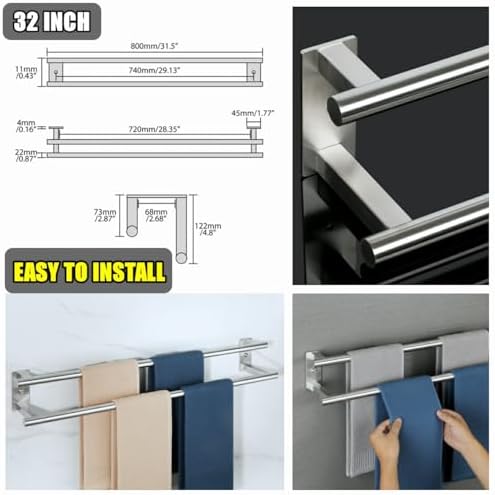 Alise Double Towel Bar 32 Inch Stainless Steel 1