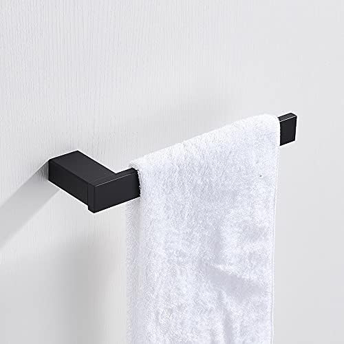 TYZK Robe Hook Towel Rack Black Metal Wall Mount Bathroom Hardware Set