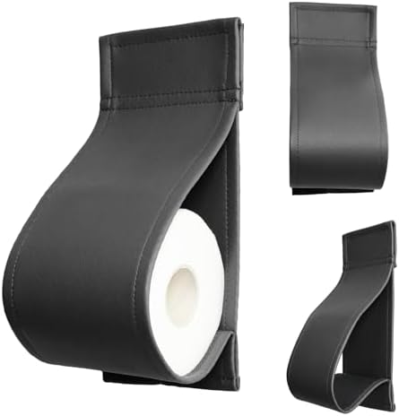 AmazeCov Dark Gray Leather Toilet Paper Holder