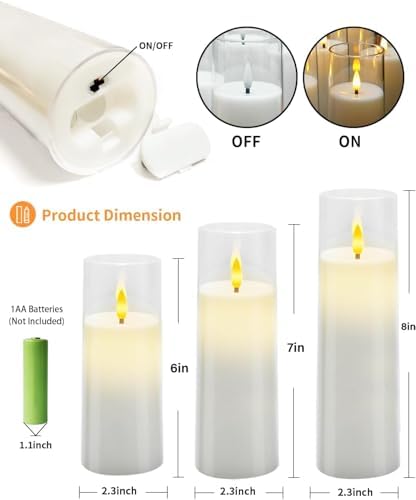 kakoya Flameless Candles with Remote and Timer Pack of 9 White