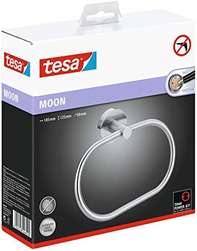tesa Moon Hand Towel Ring - No Drill Chrome Metal