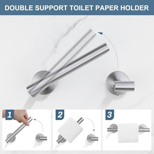 5 Piece Brushed Nickel Towel Bar Set