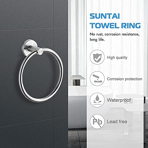 SUNTAI 2 Pack Hand Towel Ring Stainless Steel Brushed Nickel