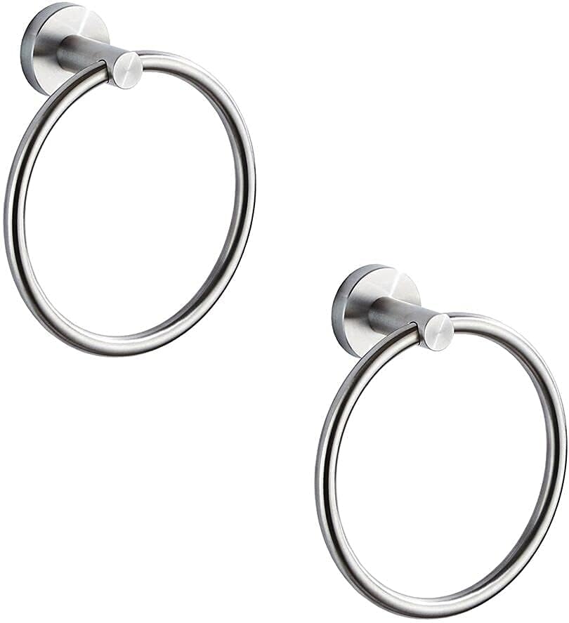 SUNTAI 2 Pack Hand Towel Ring Stainless Steel Brushed Nickel