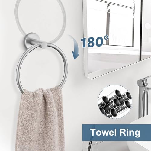 5 Piece Brushed Nickel Towel Bar Set