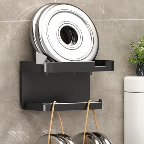 Wall-Mounted Toilet Paper Holder with No Drill Installation