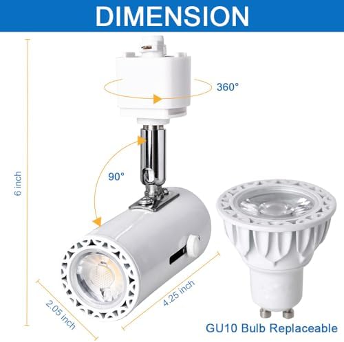 EAGLOD Dimmable 8W LED Track Light Heads - 10 Pack White