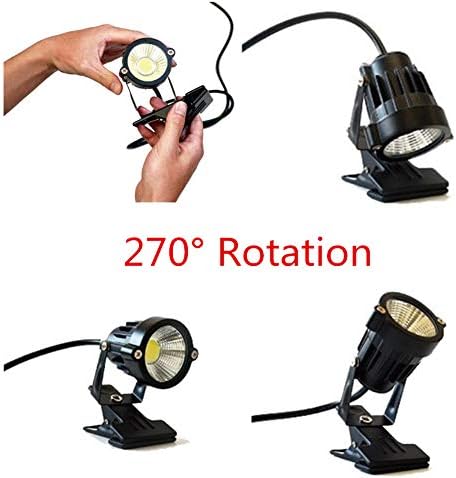 WeFoonLo 5W LED Clip Light Outdoor Waterproof Desk Spotlight Lamp