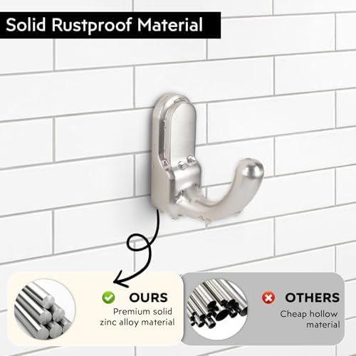 4 Pack Brushed Nickel Wall Mounted Towel Hooks