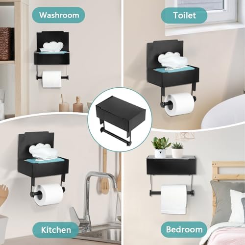 NATUREKIT Stainless Steel Toilet Paper Holder with Storage