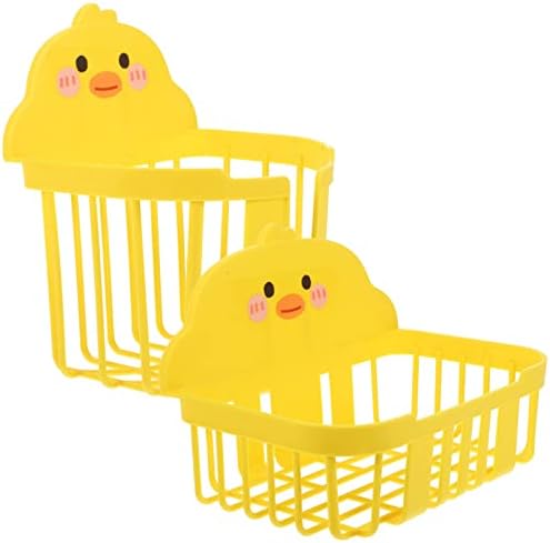 DIYEAH 2Pcs Cartoon Toilet Paper Holders with Storage Baskets Wall Mount