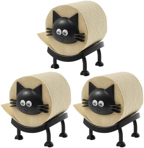 3 Pcs Cat Toilet Paper Holder Unique Design Easy to Assemble