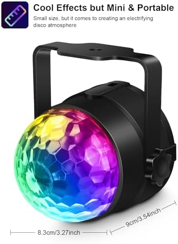 Luditek 4-Pack Sound Activated Disco Ball Lights with Remote Control