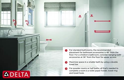 Delta 24 in Wall Mount Towel Bar in Polished Chrome 1