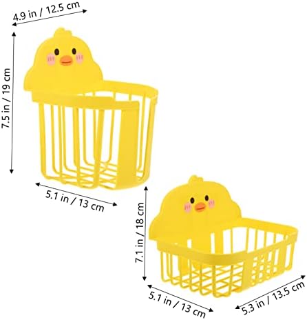 DIYEAH 2Pcs Cartoon Toilet Paper Holders with Storage Baskets Wall Mount