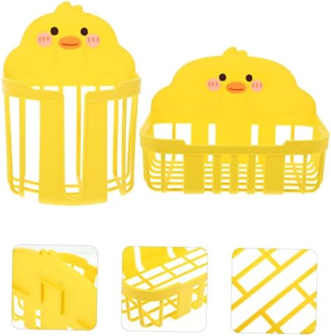 DIYEAH 2Pcs Cartoon Toilet Paper Holders with Storage Baskets Wall Mount