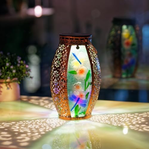 VEWOGARDEN Dragonfly Solar Lanterns for Outdoor Decor