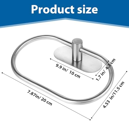 Teaaha Silver Adhesive Towel Ring No Drilling 1