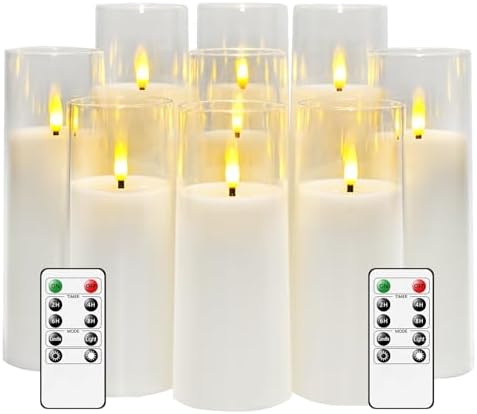 kakoya Flameless Candles with Remote and Timer Pack of 9 White