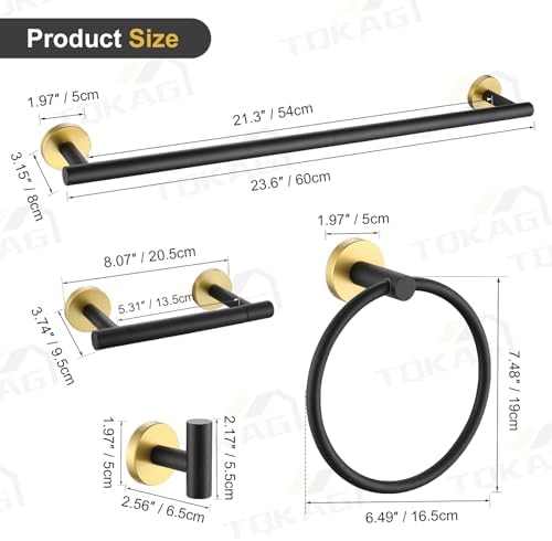 TQKAG 8-Piece Stainless Steel Towel Bar Set