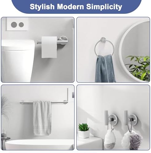 SCILIVE 5-Piece Brushed Nickel Bathroom Hardware Set