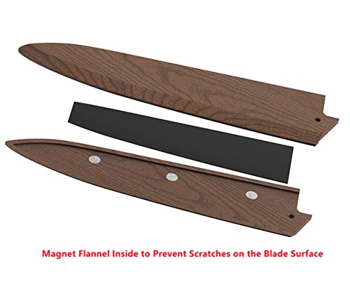 Aibote Black Walnut Wood Santoku Knife Sheath 7 Inch