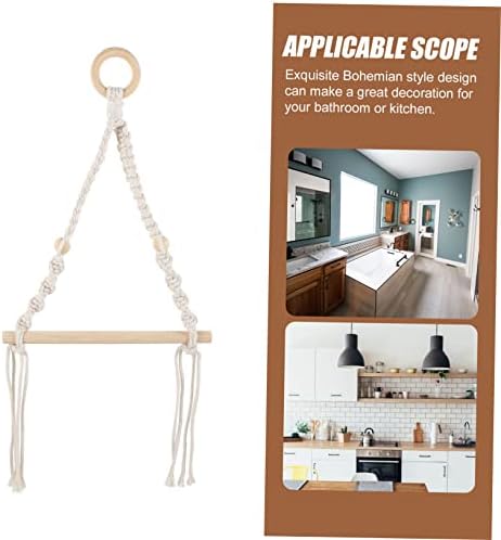 Boho Nautical Macrame Toilet Paper Holder Wall Mount