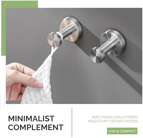 Angle Simple 2 Pack Towel Hook Brushed Nickel SUS304 Stainless Steel