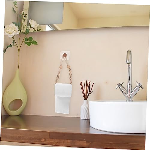 Alipis Beige Woven Cotton Rope Toilet Paper Holder 1
