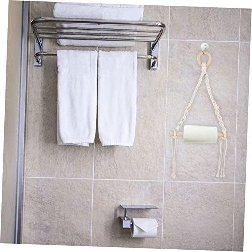 Boho Nautical Macrame Toilet Paper Holder Wall Mount