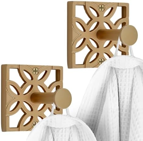 Autumn Alley 2 Pack Gold Hooks for Bathroom
