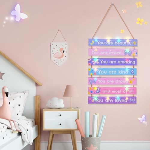 FIOBEE Purple Butterfly Wall Decor with LED Light