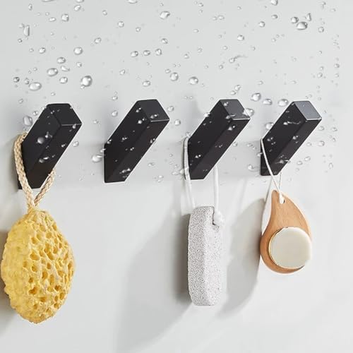MOKIUER Matte Black Robe Towel Hooks 4 Pack