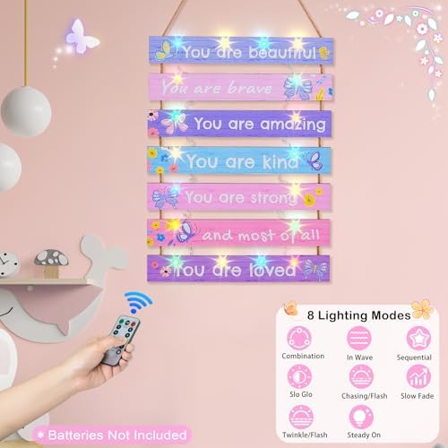 FIOBEE Purple Butterfly Wall Decor with LED Light